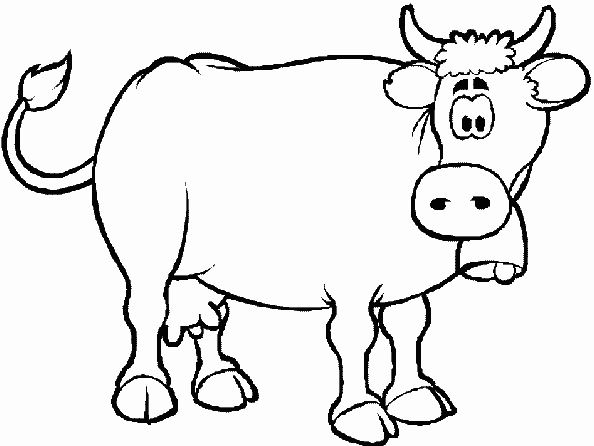 Mẫu tranh tô màu cho bé hình chú bò