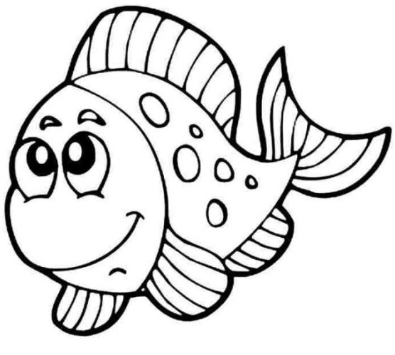 Mẫu tranh tô màu cho bé từ 2 đến 5 tuổi hình con cá