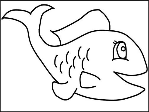 Mẫu tranh tô màu hình con cá
