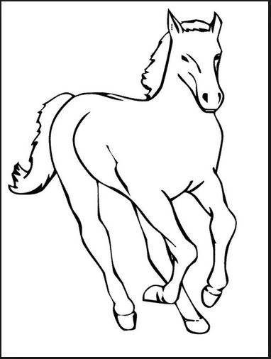 Mẫu tranh tô màu hình con ngựa đang chạy