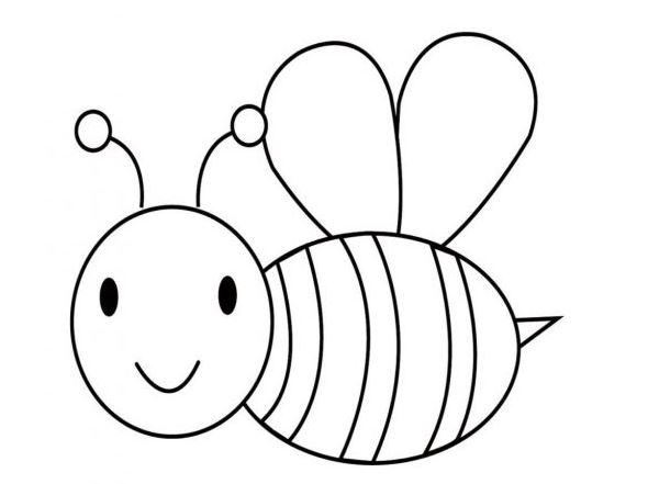 Mẫu tranh tô màu hình con ong đơn giản dành cho bé 2 tuổi