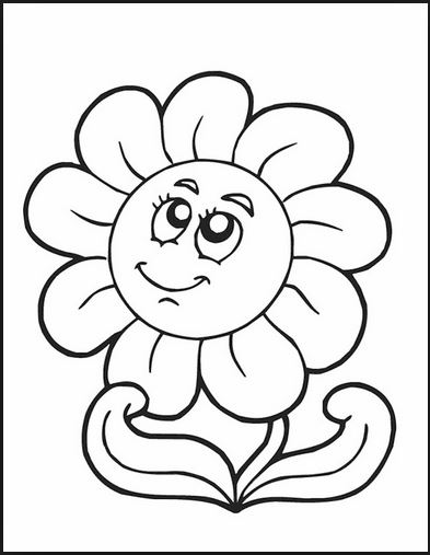 Mẫu tranh tô màu hình bông hoa đơn giản dành cho bé 2 tuổi