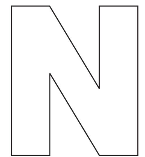Mẫu tranh tô màu cho bé 2 tuổi đơn giản hình chữ N