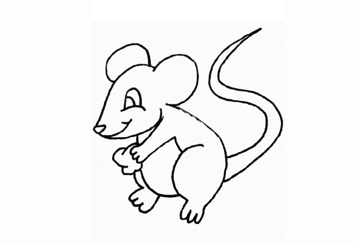 Mẫu tranh tô màu hình con chuột nhỏ nhắn dành cho bé