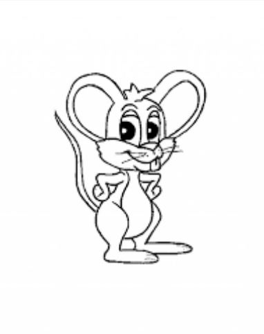 Mẫu tranh tô màu cho bé hình chú chuột ngộ nghĩnh