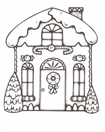 Mẫu tranh tô màu hình ngôi nhà cổ tích dành cho bé tập tô