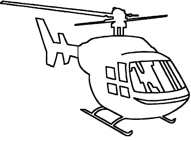 Mẫu tranh tô màu hình chiếc trực thăng dành cho bé