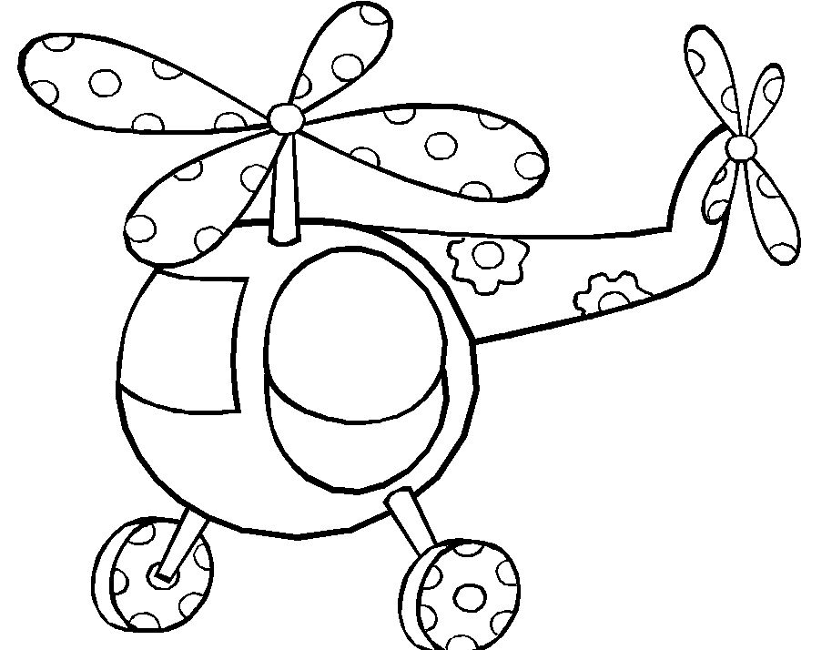 Mẫu tranh tô màu cho bé hình trực thăng 