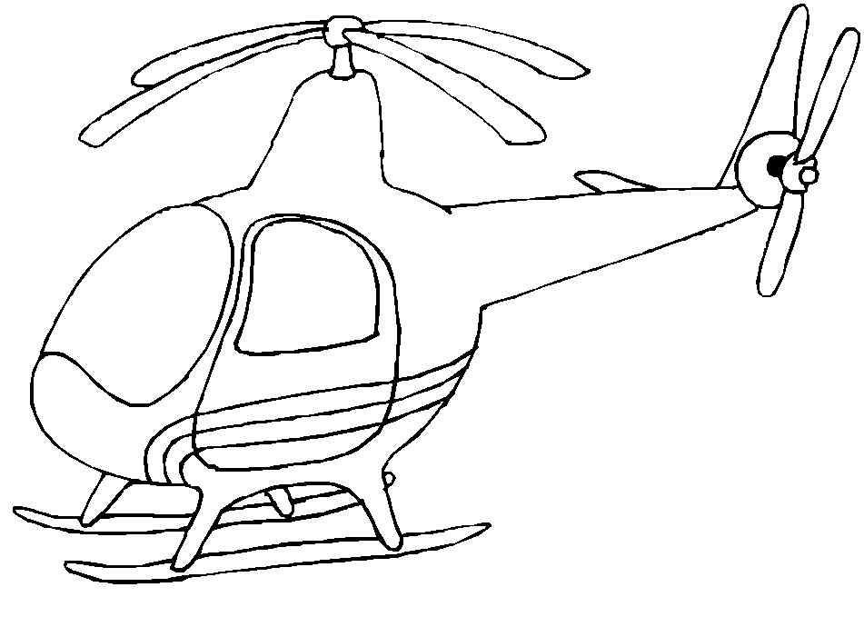 Mẫu tranh tô màu hình trực thăng dành cho bé trai