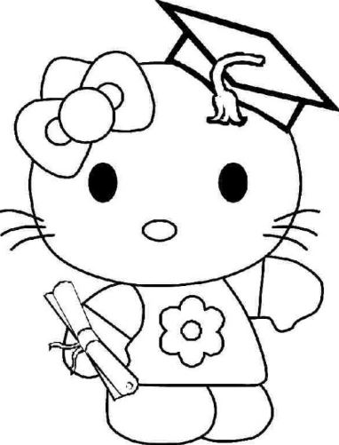 Mẫu tranh tô màu cho bé hình con mèo trong hoạt hình dễ thương