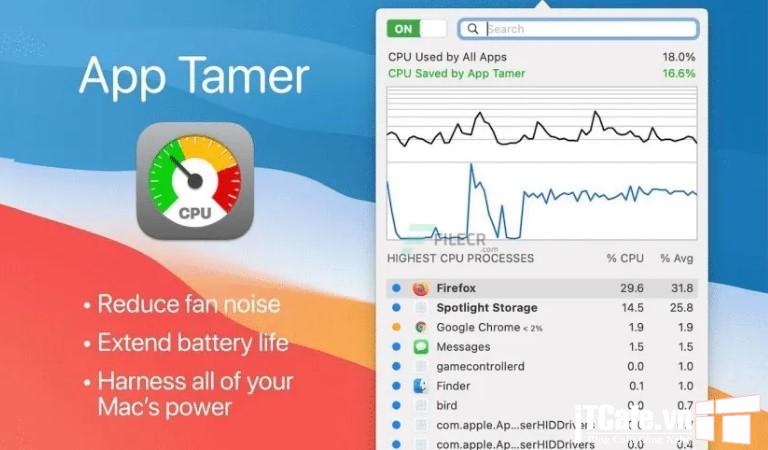 Download App Tamer for MacOS - Ứng dụng quản lý, tối ưu hoạt động của CPU 1